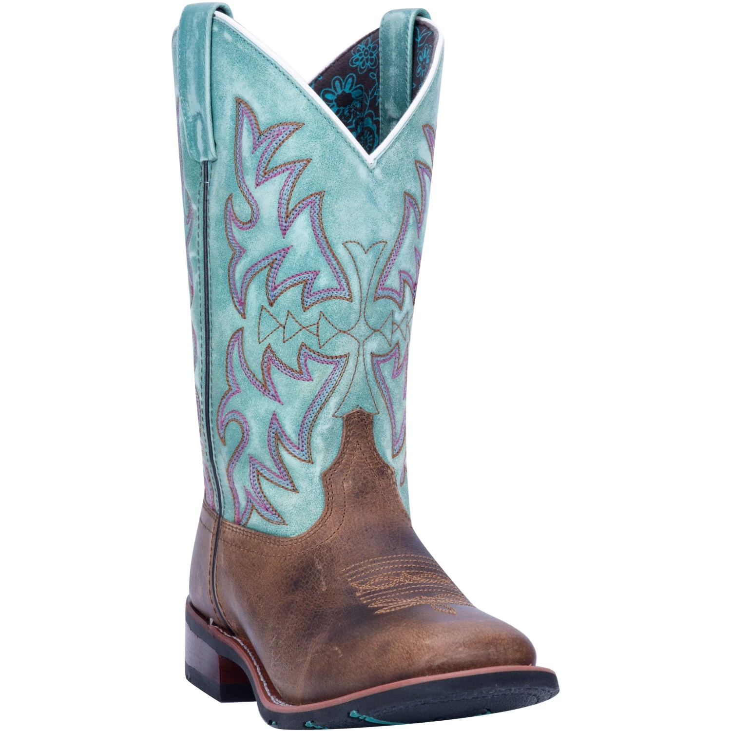 'Laredo' Women's 11" Anita Western Square Toe - Brown / Turquoise 8 'Laredo' Women's 11" Anita Western Square Toe - Brown / Turquoise