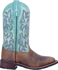 'Laredo' Women's 11" Anita Western Square Toe - Brown / Turquoise