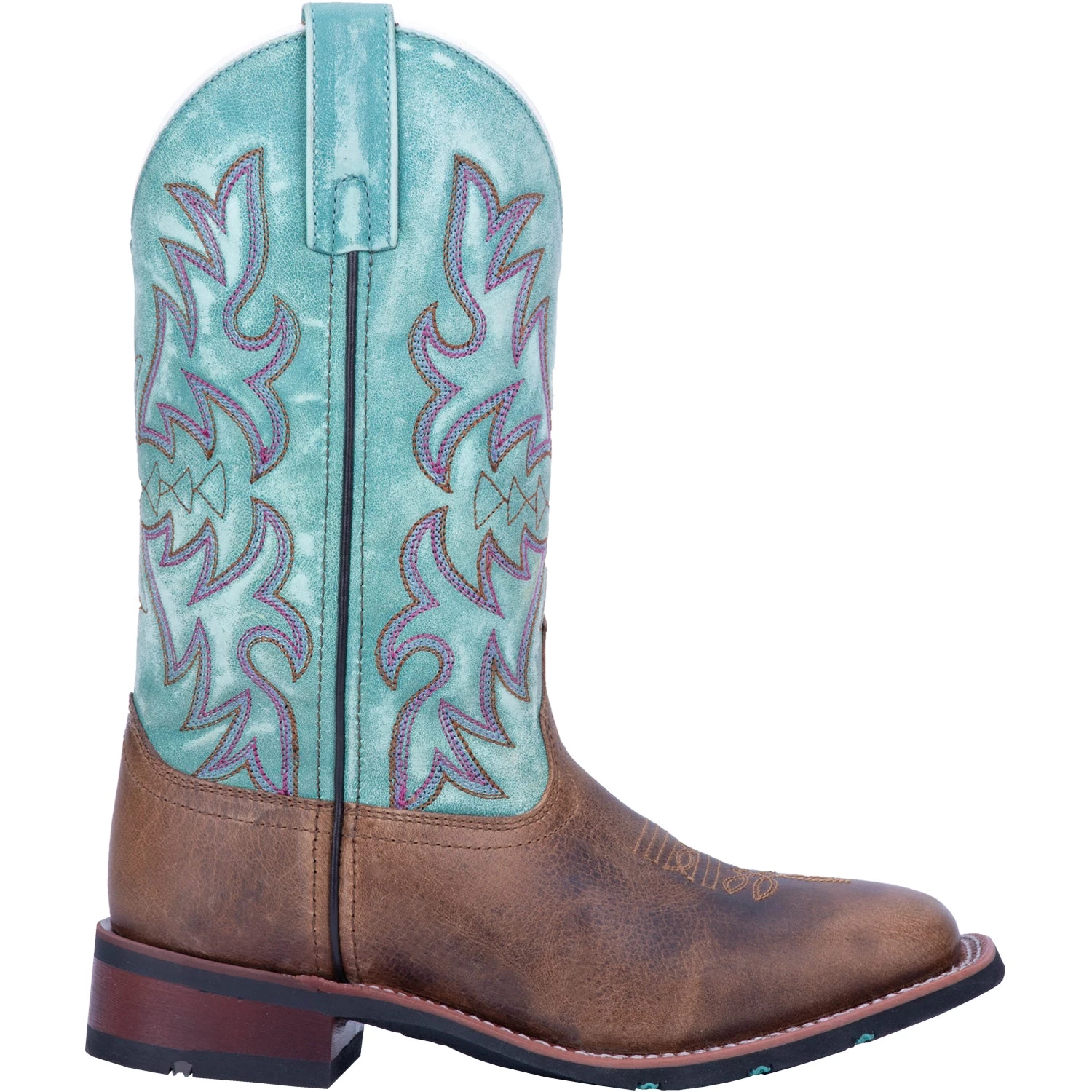 'Laredo' Women's 11" Anita Western Square Toe - Brown / Turquoise 3 'Laredo' Women's 11" Anita Western Square Toe - Brown / Turquoise