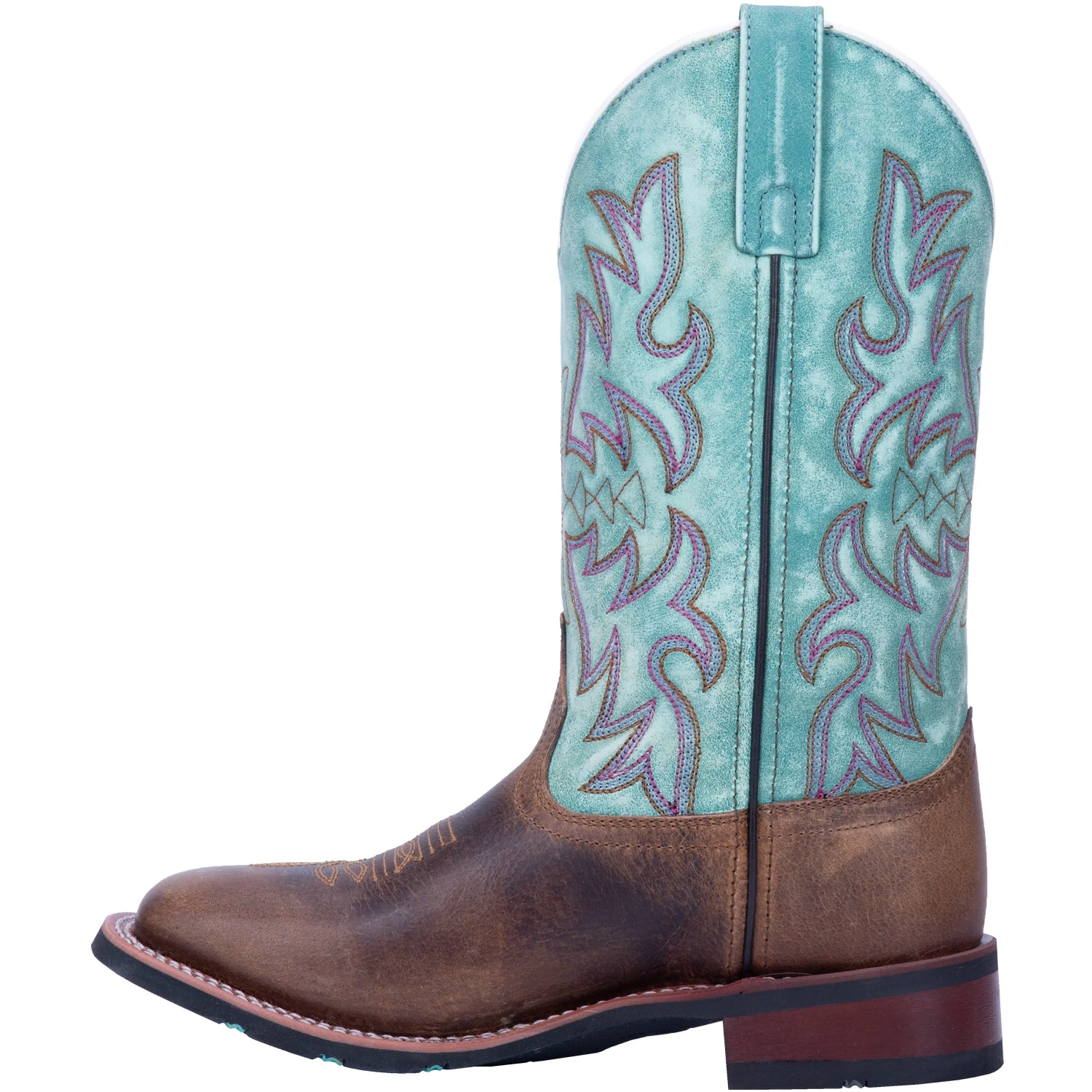 'Laredo' Women's 11" Anita Western Square Toe - Brown / Turquoise 9 'Laredo' Women's 11" Anita Western Square Toe - Brown / Turquoise