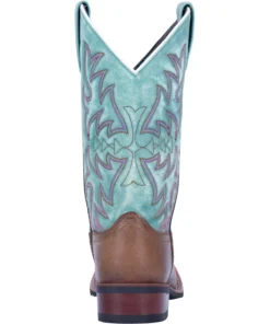 'Laredo' Women's 11" Anita Western Square Toe - Brown / Turquoise 13 'Laredo' Women's 11