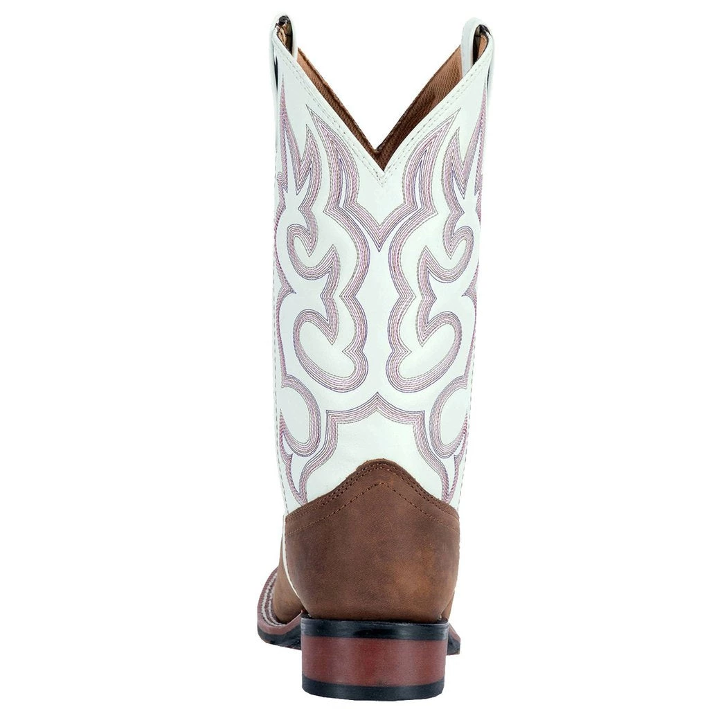 'Laredo' Women's 11" Mesquite Western Square Toe - Taupe / White 7 'Laredo' Women's 11" Mesquite Western Square Toe - Taupe / White