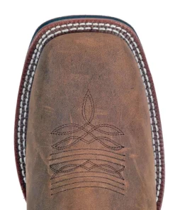 'Laredo' Women's 11" Mesquite Western Square Toe - Taupe / White