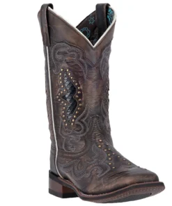 'Laredo' Women's 11" Spellbound Western Square Toe - Blacktan 13 'Laredo' Women's 11