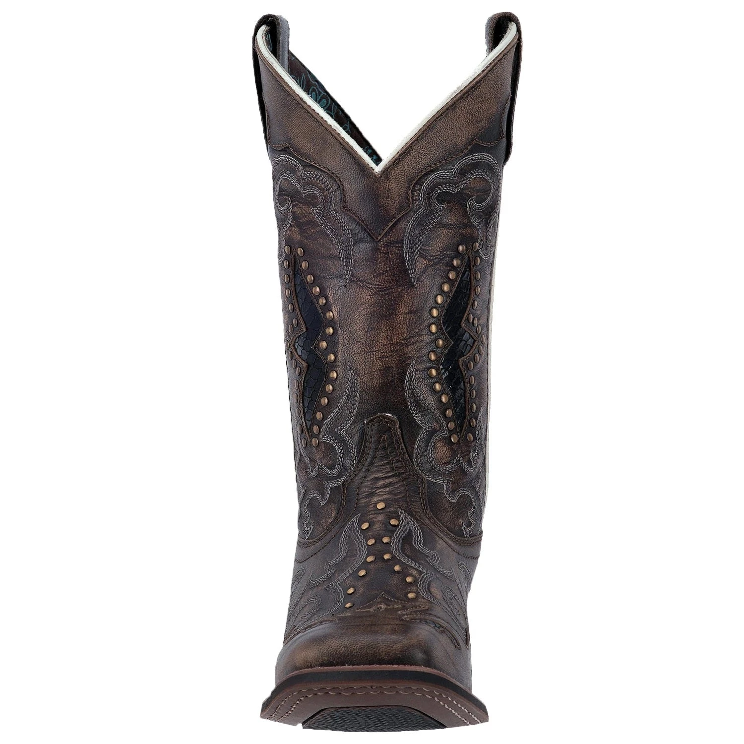 'Laredo' Women's 11" Spellbound Western Square Toe - Blacktan 6 'Laredo' Women's 11" Spellbound Western Square Toe - Blacktan