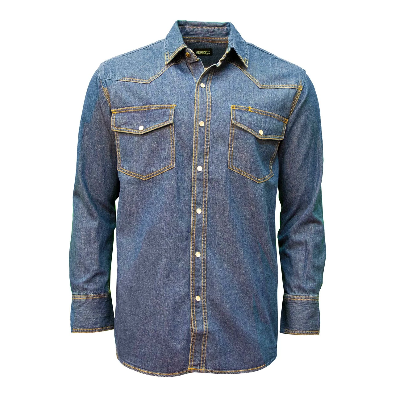 'Key' Men's Denim Western Snap Front - Indigo Denim Enzyme Wash 3 'Key' Men's Denim Western Snap Front - Indigo Denim Enzyme Wash