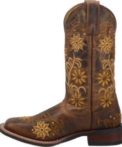 'Laredo' Women's 11" Secret Garden Western Square Toe - Brown 13 'Laredo' Women's 11