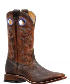 'Boulet' Men's Shrunken Old Town Wide Square Cowboy - Bison Brown