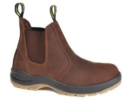 'Work Zone' Men's EH Slip On Steel Toe - Brown