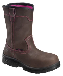 'Avenger' Women's Wellington EH WP Comp Toe Pull On - Brown / Pink