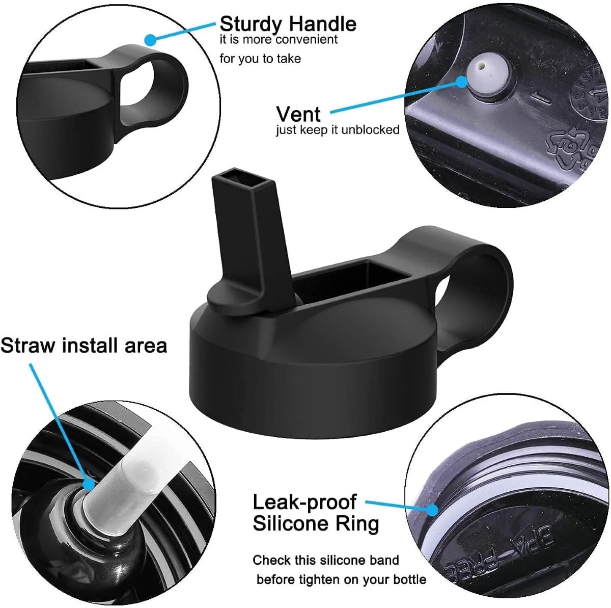 'Wyld Gear' Mag Flask Straw Lid - Black 4 'Wyld Gear' Mag Flask Straw Lid - Black