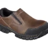 'Skechers' Men's Hartan Steel Toe Slip On - Dark Brown
