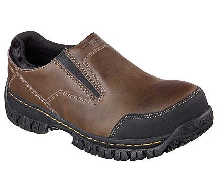 'Skechers' Men's Hartan Steel Toe Slip On - Dark Brown 3 'Skechers' Men's Hartan Steel Toe Slip On - Dark Brown