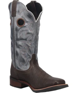 'Laredo' Men's 13" Taylor Western Square Toe - Chocolate / Blue