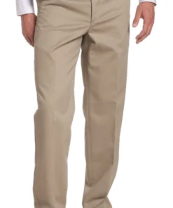 'Savane' Flat Front Stretch Chino - Khaki