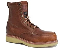 'Work Zone' Men's 8" Moc Wedge Soft Toe - Brown