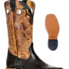 'Boulet' Men's Western Square Toe - Black/Tan