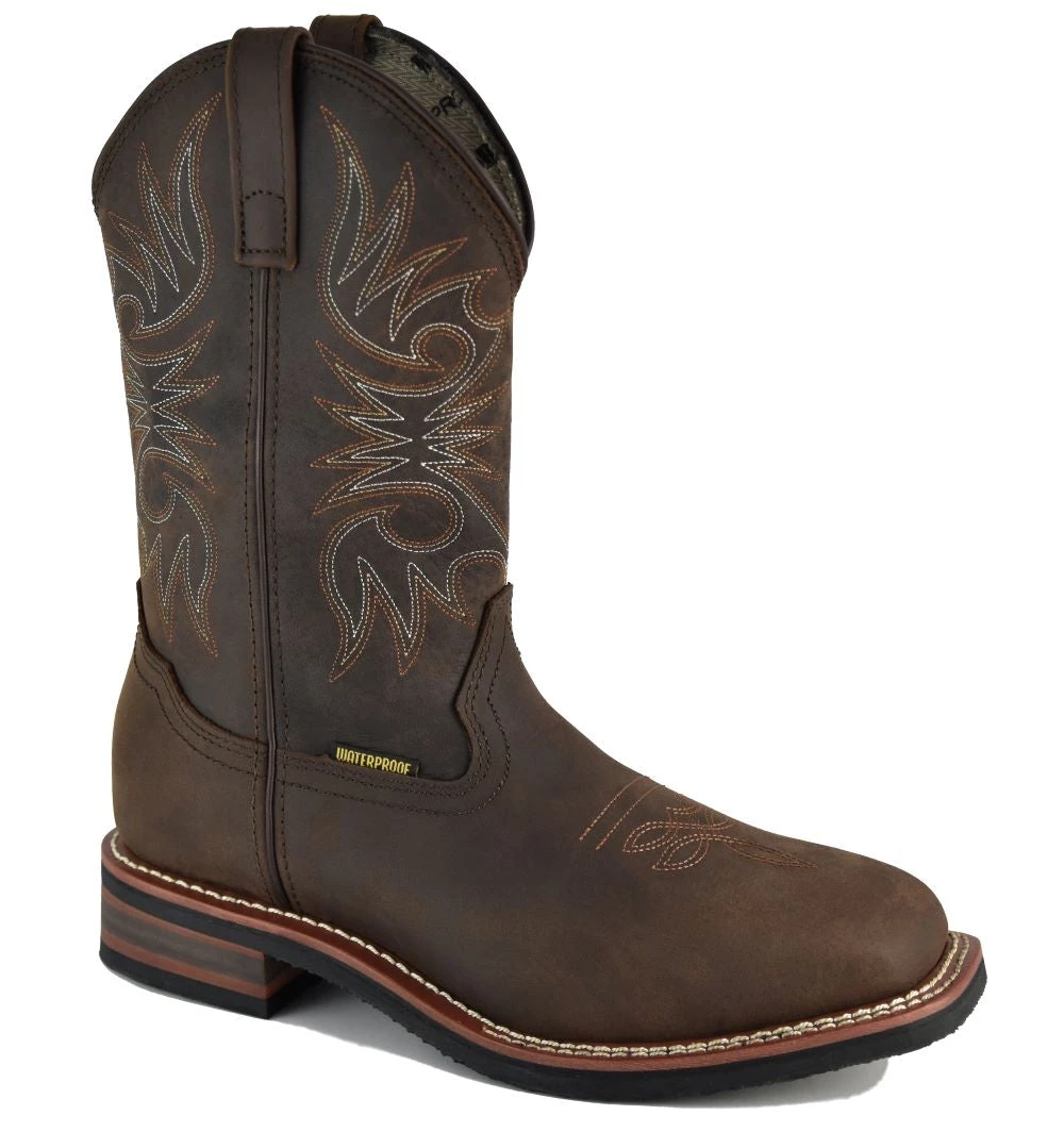 'Work Zone' Men's 10" Western WP Comp Toe - Brown 3 'Work Zone' Men's 10" Western WP Comp Toe - Brown