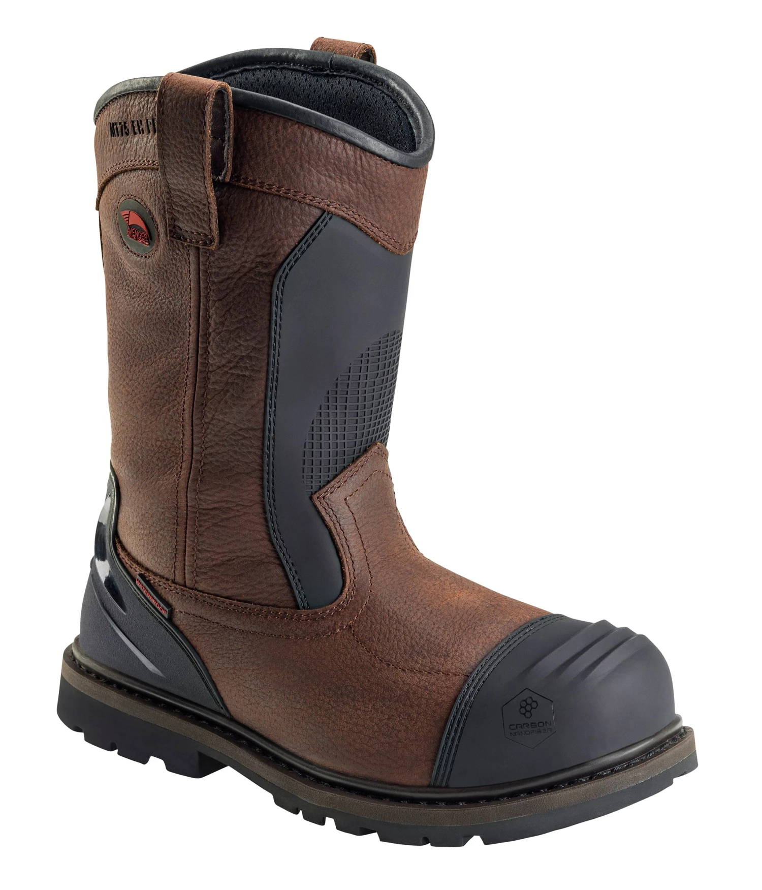 'Avenger' Men's 11" Wellington Internal Met Guard WP - Brown / Black 3 'Avenger' Men's 11" Wellington Internal Met Guard WP - Brown / Black