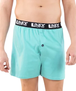 'Lazy One' Men's Gas Station Boxer - Aqua Blue