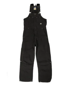 'Berne' Men's Highland Original Washed Insulated Bib Overall - Black