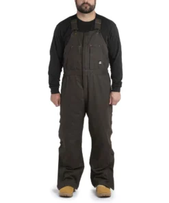 'Berne' Men's Highland Original Washed Insulated Bib Overall - Bark