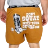 'Lazy One' Men's Don't Squat W/Spurs - Gold