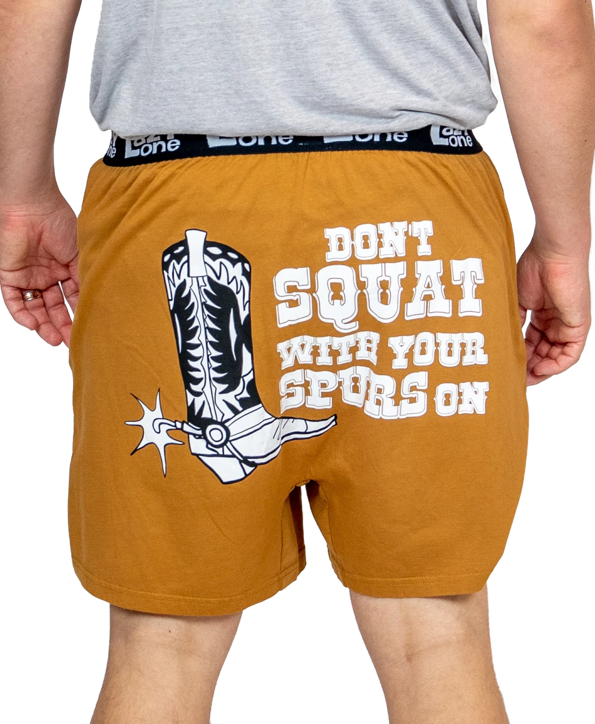 'Lazy One' Men's Don't Squat W/Spurs - Gold 3 'Lazy One' Men's Don't Squat W/Spurs - Gold