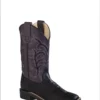 Kids 'Old West' Child's Western Square Toe - Black / Grey
