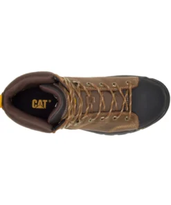 'Caterpillar' Women's 6" Wellspring WP, Met Guard, EH, Steel Toe - Brown / Black 10 'Caterpillar' Women's 6