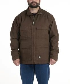 'Berne' Men's Flex180 Washed Chore Coat - Bark