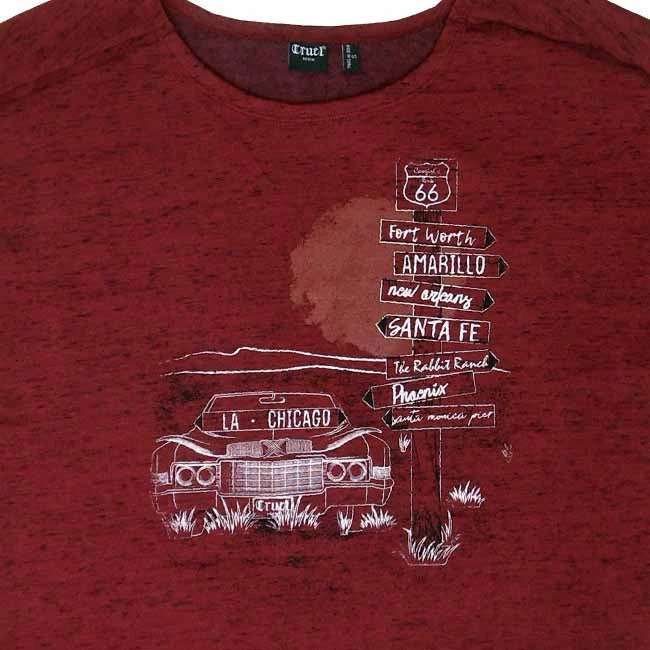 'Cruel Denim' Women's L/S Pullover Sweatshirt - Heather Red 4 'Cruel Denim' Women's L/S Pullover Sweatshirt - Heather Red