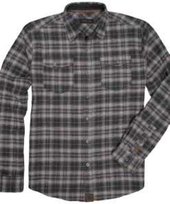 'Dakota Grizzly' Men's Riley Snap Front Flannel - Shadow