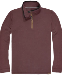 'Dakota Grizzly' Men's Dash 1/4 Zip Pullover - Sangria