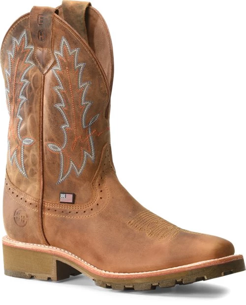 'Double H' Men's 11" Aberdeen EH SR Western Work - Brown 8 'Double H' Men's 11" Aberdeen EH SR Western Work - Brown