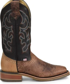 'Double H' Men's 12" Grissom SR Square Toe I.C.E. ™ Roper - Kenia Cognac / Summer Tan / Black