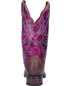 Dan Post Boot Co 'Dan Post' Women's 12" Pasadena Western Square Toe - Tan / Purple 14 Dan Post Boot Co 'Dan Post' Women's 12