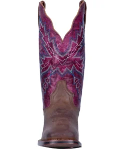 Dan Post Boot Co 'Dan Post' Women's 12" Pasadena Western Square Toe - Tan / Purple 13 Dan Post Boot Co 'Dan Post' Women's 12