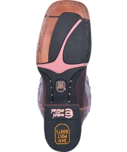 Dan Post Boot Co 'Dan Post' Women's 12" Pasadena Western Square Toe - Tan / Purple 12 Dan Post Boot Co 'Dan Post' Women's 12