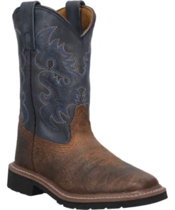 Dan Post Boot Co 'Dan Post' Kids' 8" Brantley Western - Brown / Blue