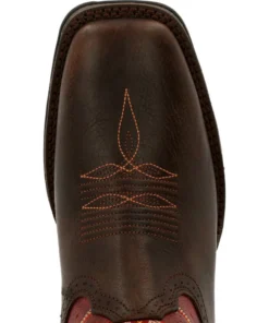 'Durango' Women's 11" LADY REBEL Square Toe - Dark Chestnut And Crimson