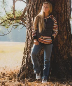 'Hooey' Women's Catalina Space Dye Hoody - Black / Serape