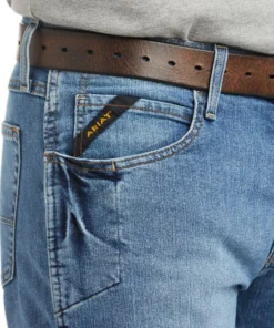 'Ariat' Men's Rebar M4 Relaxed DuraStretch Boot Cut - Blue Haze