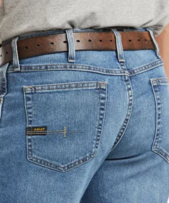 'Ariat' Men's Rebar M4 Relaxed DuraStretch Boot Cut - Blue Haze