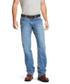 'Ariat' Men's Rebar M4 Relaxed DuraStretch Boot Cut - Blue Haze