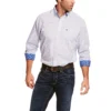 'Ariat' Men's Lucky Classic Fit Button Front – White / Blue 1 'Ariat' Men's Lucky Classic Fit Button Front – White / Blue