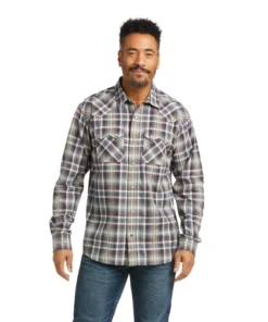 'Ariat' Men's Holland Retro Western Snap Front - Indigo