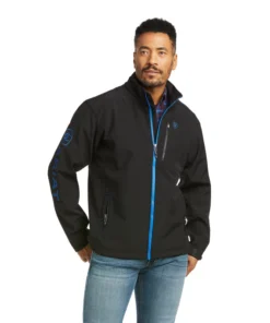 'Ariat' Men's Logo 2.0 Softshell Jacket - Black / Cobalt