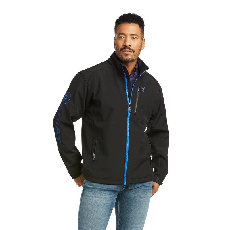 'Ariat' Men's Logo 2.0 Softshell Jacket - Black / Cobalt 3 'Ariat' Men's Logo 2.0 Softshell Jacket - Black / Cobalt