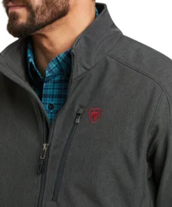 'Ariat' Men's Logo 2.0 Softshell Jacket - Charcoal / Americana